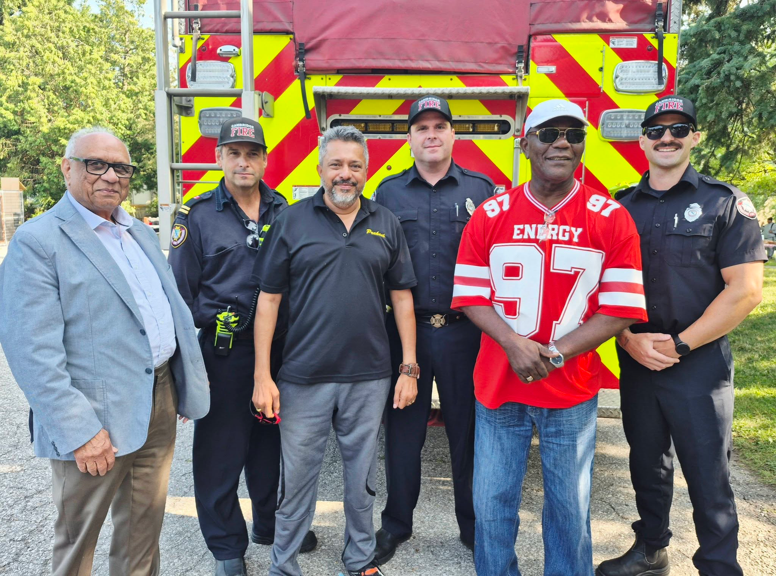 Prakash Venkataraman with a community sports team